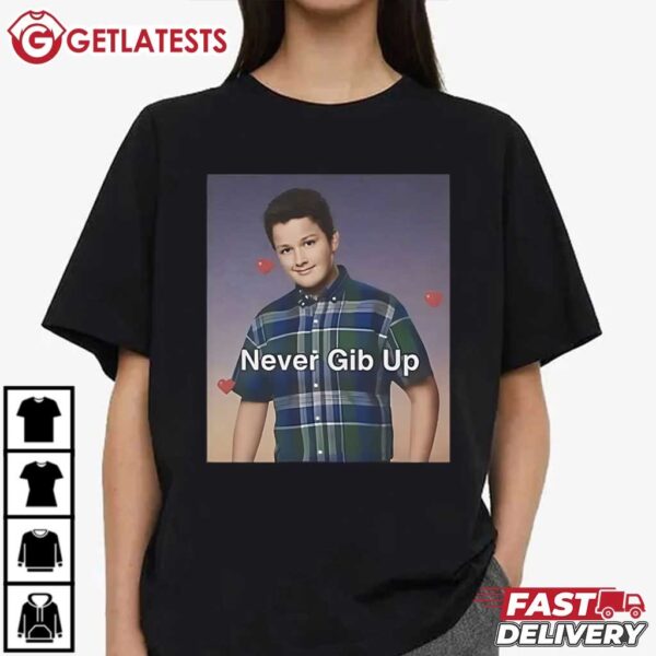 Never Gib Up Funny Gibby Meme T Shirt (3)