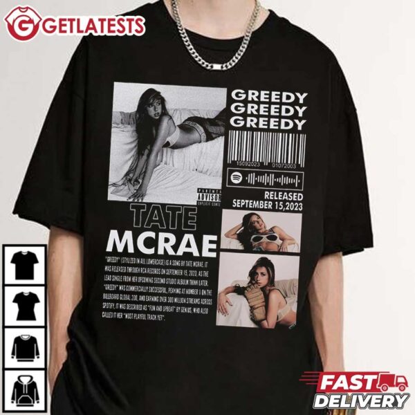 Retro Tate McRae Greedy Album 90s T Shirt (2)