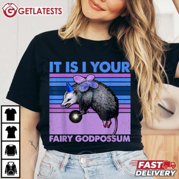 It Is I Your Fairy Godpossum Retro Opossum Lover T Shirt (2)