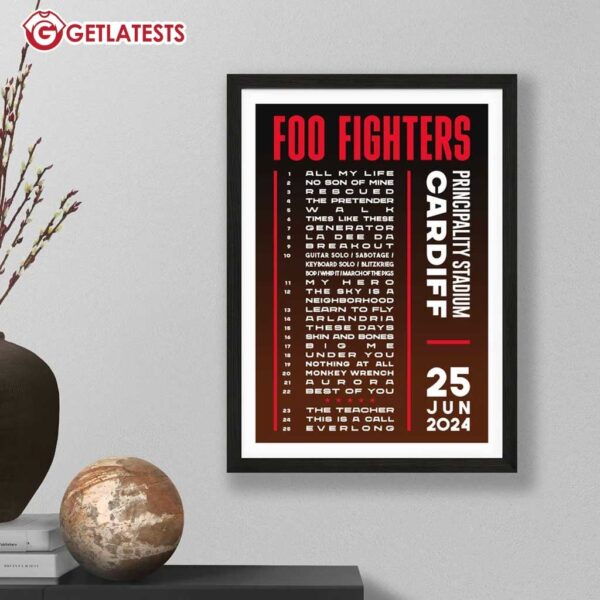 Foo Fighters Everything Or Nothing At All Setlist Poster (1)