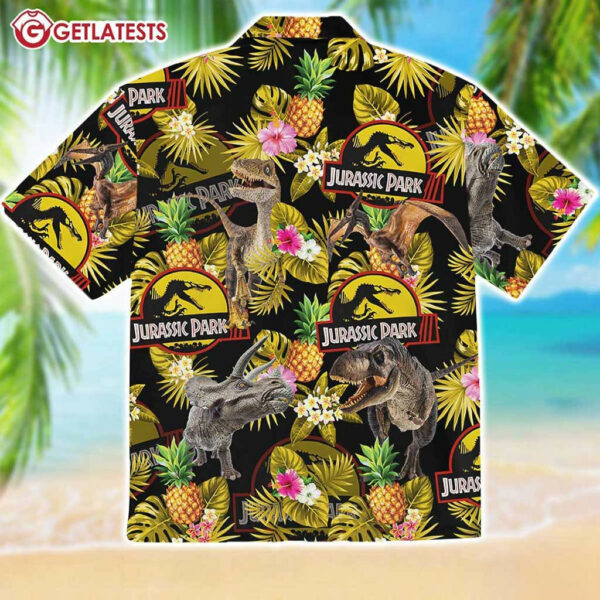 Jurassic Park Pineapple Floral Summer Hawaiian Shirt (2)