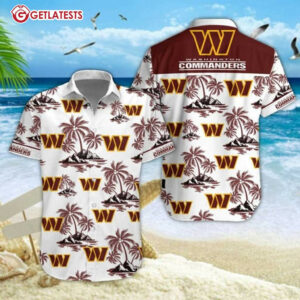 Washington Commanders NFL Tropical Hawaiian Shirt And Shorts (2)