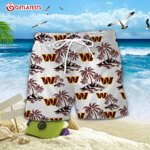 Washington Commanders NFL Tropical Hawaiian Shirt And Shorts (1)