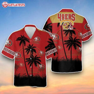 San Francisco 49ers NFL Palm Tree Red Hawaiian Shirt