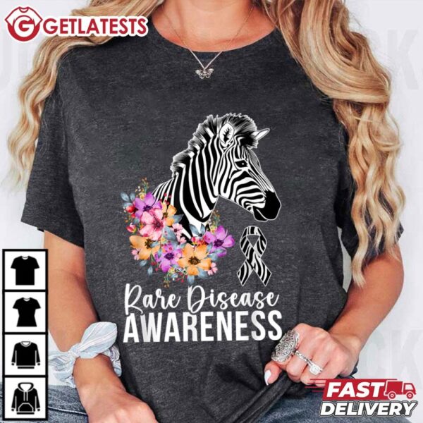 Rare Disease Awareness Zebra Rare Disease Warrior T Shirt (1)