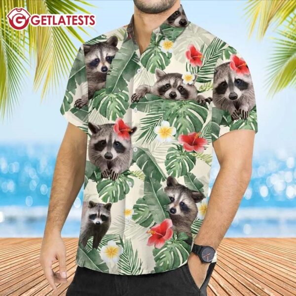 Racoon Lovers Gift Racoon Tropical Hawaiian Shirt (1)