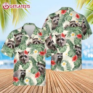 Racoon Lovers Gift Racoon Tropical Hawaiian Shirt (2)