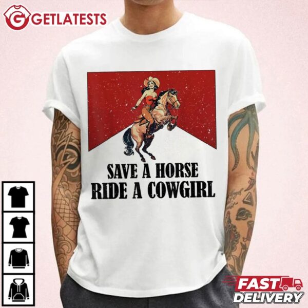 Western Lesbian Pride Month Save A Horse Ride A Cowgirl T Shirt (2)