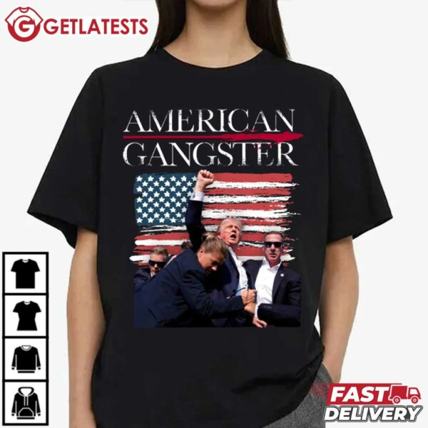 Trump Shot American Gangster T Shirt (1)