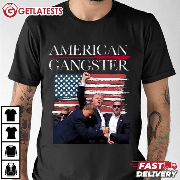 Trump Shot American Gangster T Shirt (4)