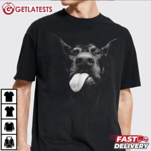 Cool Doberman Sticking Tongue Out Dog Lovers T Shirt