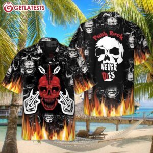 Punk Rock Never Dies Gothic Hawaiian Shirt (3)
