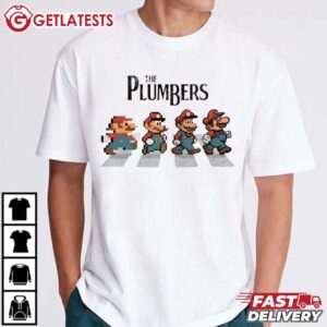 Mario The Plumbers Abbey Road T Shirt (2)