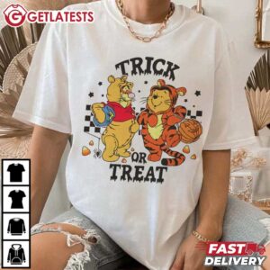 Trick or Treat Pooh and Tigger Halloween T Shirt (3)