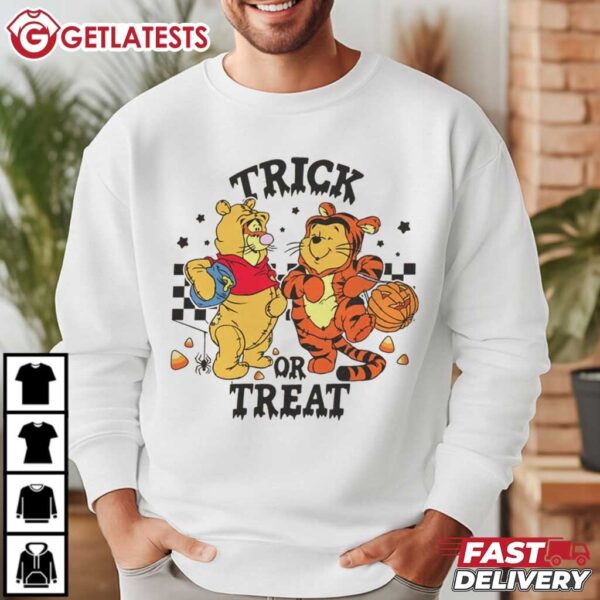 Trick or Treat Pooh and Tigger Halloween T Shirt (4)