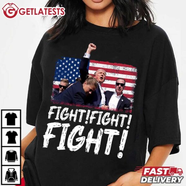 Trump Fight Fight Fight God Bless Trump T Shirt (3)