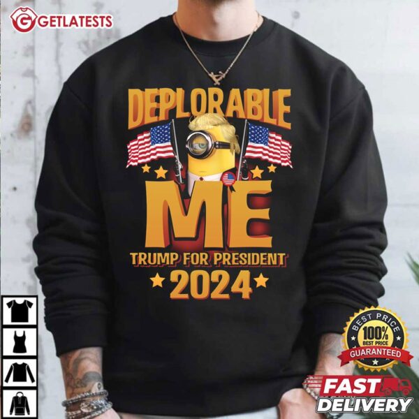 Deplorable me Trump for President 2024 Minion T Shirt (4)