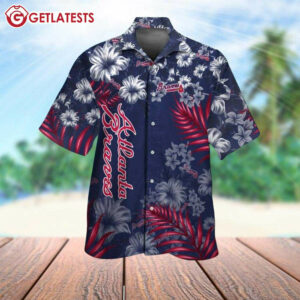 Atlanta Braves Blue Ridge Luau Blossom Hawaiian Shirt