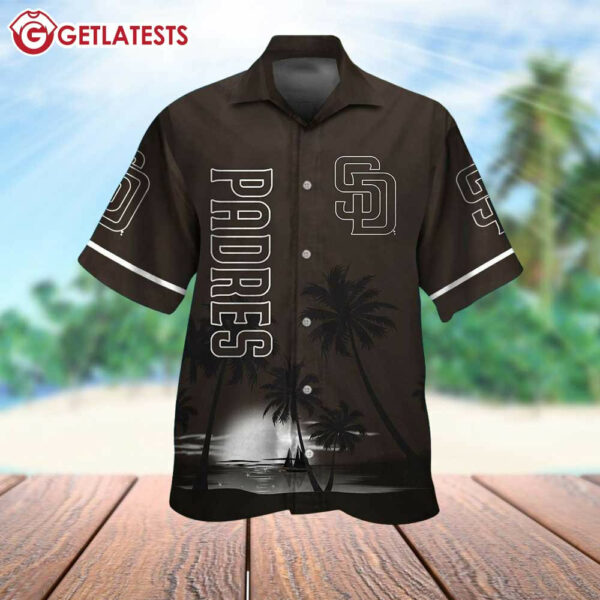 San Diego Padres Summer Sunset Palm Tree Hawaiian Shirt