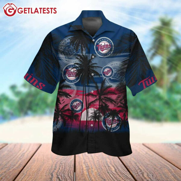 Minnesota Twins Baseball Palm Tree Hawaiian Shirt