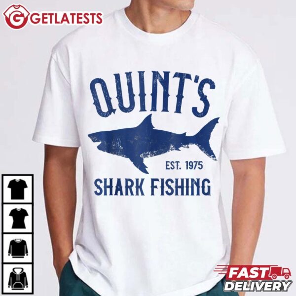 Quint's Shark Fishing 1975 Retro T Shirt (2)