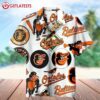 Baltimore Orioles Mascot White Hawaiian Shirt