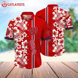 Washington Nationals MLB Tropical Floral Hawaiian Shirt