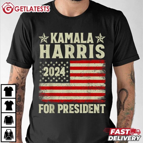 Vintage Kamala Harris 2024 For President Election Campaign T Shirt (1)