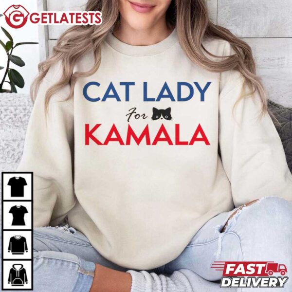 Kamala Harris for President Cat Lady for Kamala T Shirt (3)