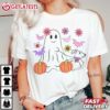 Ghost Walking Dog Cute Halloween T Shirt (1)