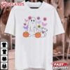 Ghost Walking Dog Cute Halloween T Shirt (3)