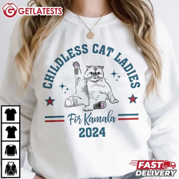 This Childless Cat Lady is Voting Kamala T Shirt (3)