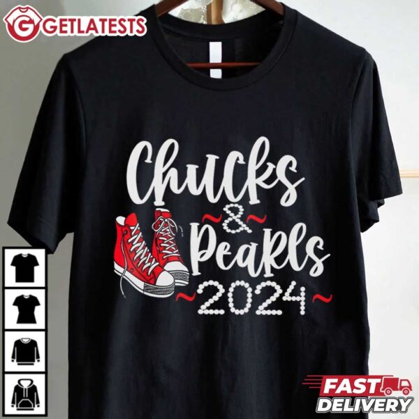 Kamala Harris 2024 Chucks And Pearls T Shirt (4)