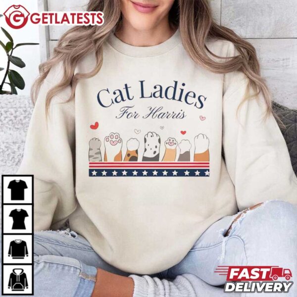 Cat Ladies for Harris Cat Paws T Shirt (4)