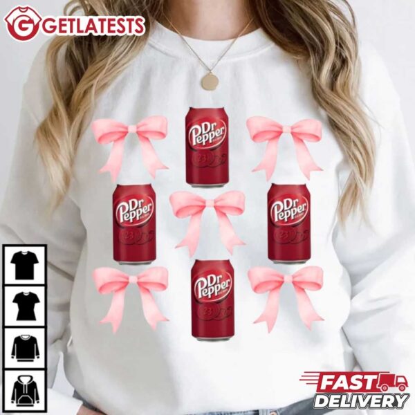 Pink Bow Dr Pepper Coquette Cute T Shirt (4)