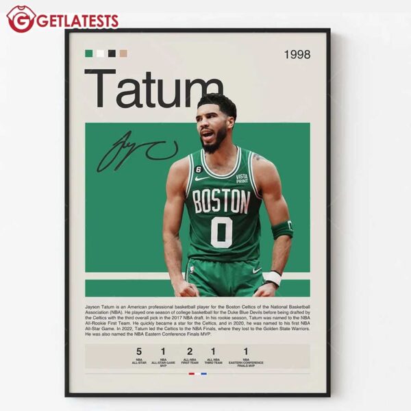 Jayson Tatum NBA Star Boston Celtics Poster