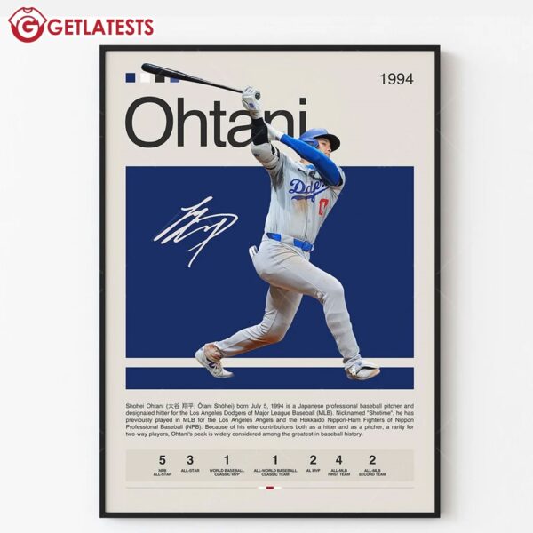 Shohei Ohtani Los Angeles Dodgers Poster