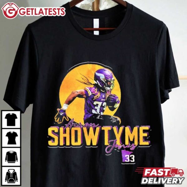 Aaron Jones Showtyme 33 Minnesota Vikings T Shirt (1)