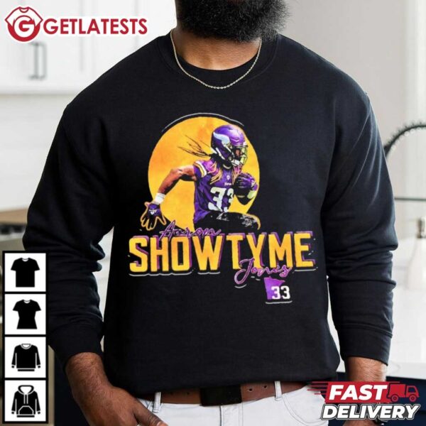 Aaron Jones Showtyme 33 Minnesota Vikings T Shirt (4)