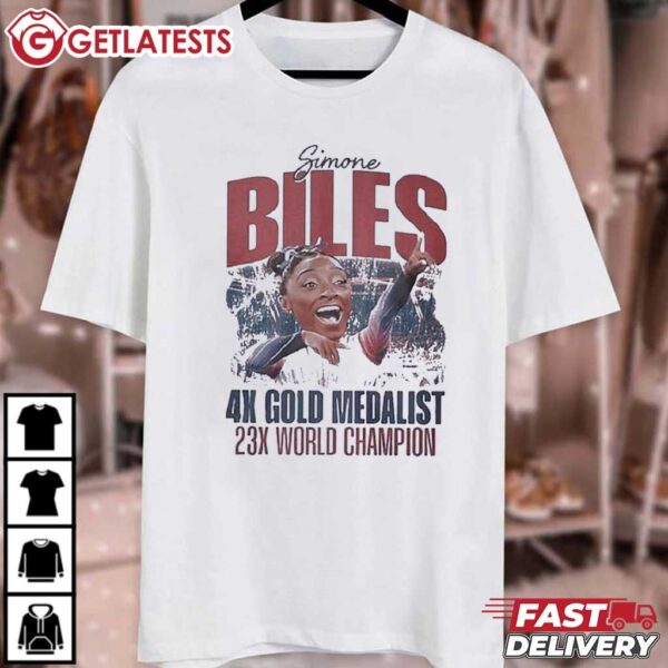 Simone Biles 4x Gold Medalist 23x World Champion T Shirt (3)