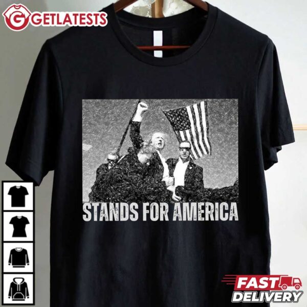 Trump Shooting Stands for America T Shirt (1)