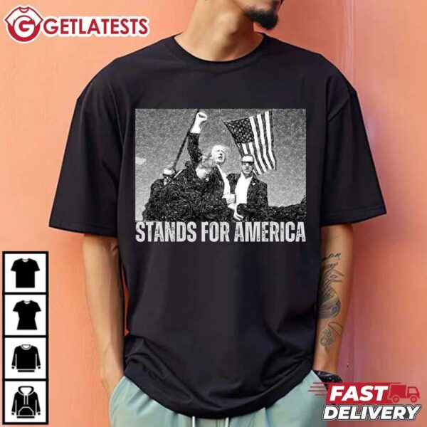 Trump Shooting Stands for America T Shirt (2)