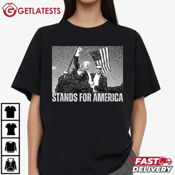 Trump Shooting Stands for America T Shirt (3)