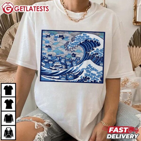 Blue Cats Wave For Kamala Funny T Shirt (2)