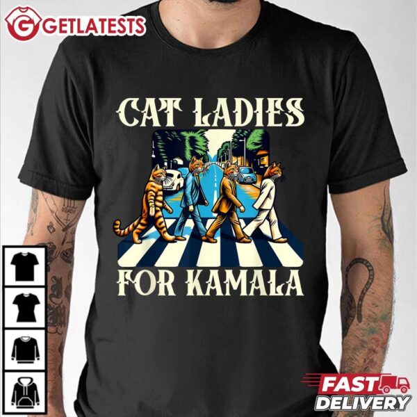 Cat Ladies For Kamala Not Going Back T Shirt (3)