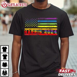 Harris 2024 For President LGBT Flag T Shirt (2)