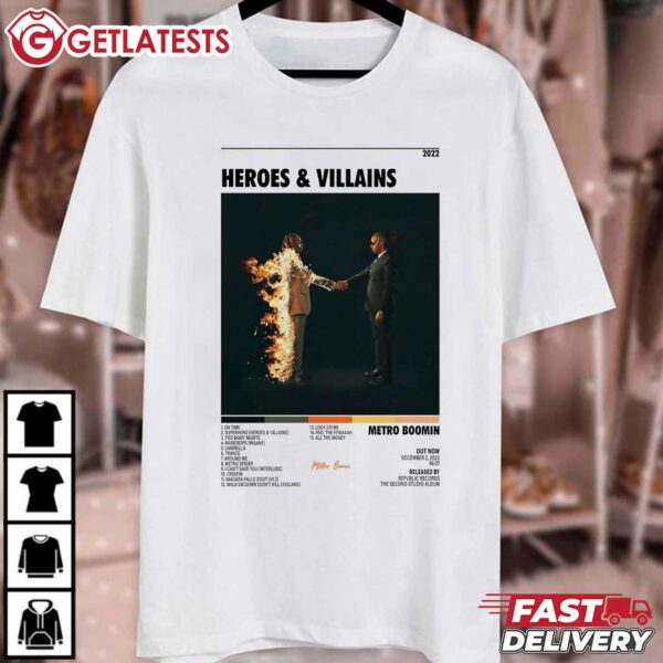 Heroes & Villains Metro Boomin Album Tracklist T Shirt (1)