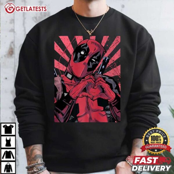 Deadpool making Hand Heart T Shirt (3)