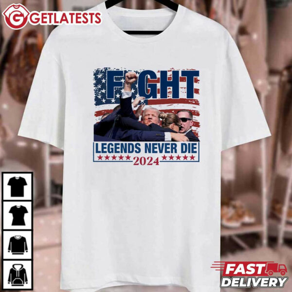 Fight Legends Never Die 2024 Trump Fist Pump Shooting T Shirt (2)