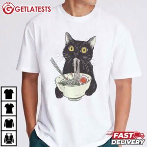 Anime Kawaii Ramen Cat Cute Japanese T Shirt (3)